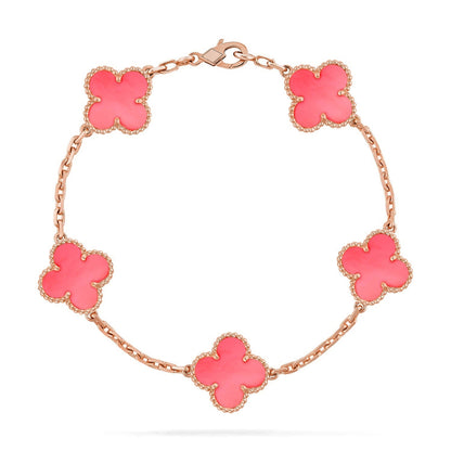 [LUXE NOBLE] CLOVER 5 MOTIFS  PINK MOP BRACELET COLLECTION