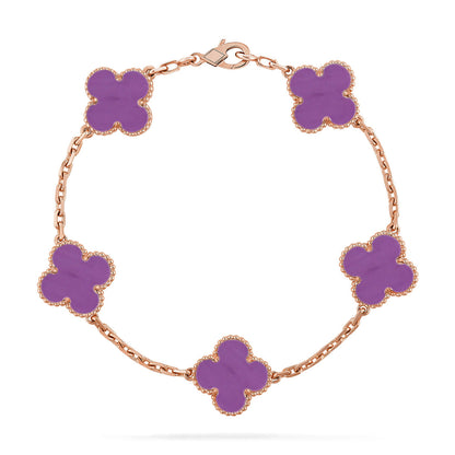 [LUXE NOBLE] CLOVER 5 MOTIF VIOLET BRACELET COLLECTION