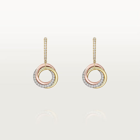 [Luxe Jewelry]TRINITY HALF DIAMOND  EARRINGS