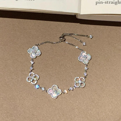 [LUXE NOBLE]CLOVER 5 MOTIF PINK BLUE RED WHITE BRACELET