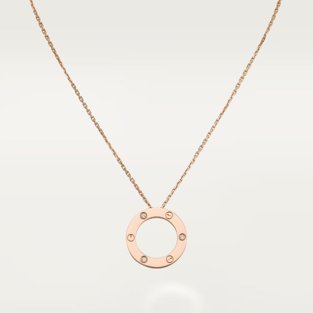 [Luxe Jewelry]LOVE NECKLACE 16MM 3 DIAMONDS
