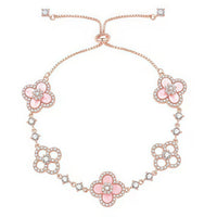 [LUXE NOBLE]CLOVER 5 MOTIF PINK BLUE RED WHITE BRACELET