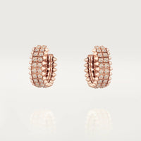 [Luxe Jewelry]CLASH 9.2MM FULL DIAMOND DOUBLE ROW EARRINGS