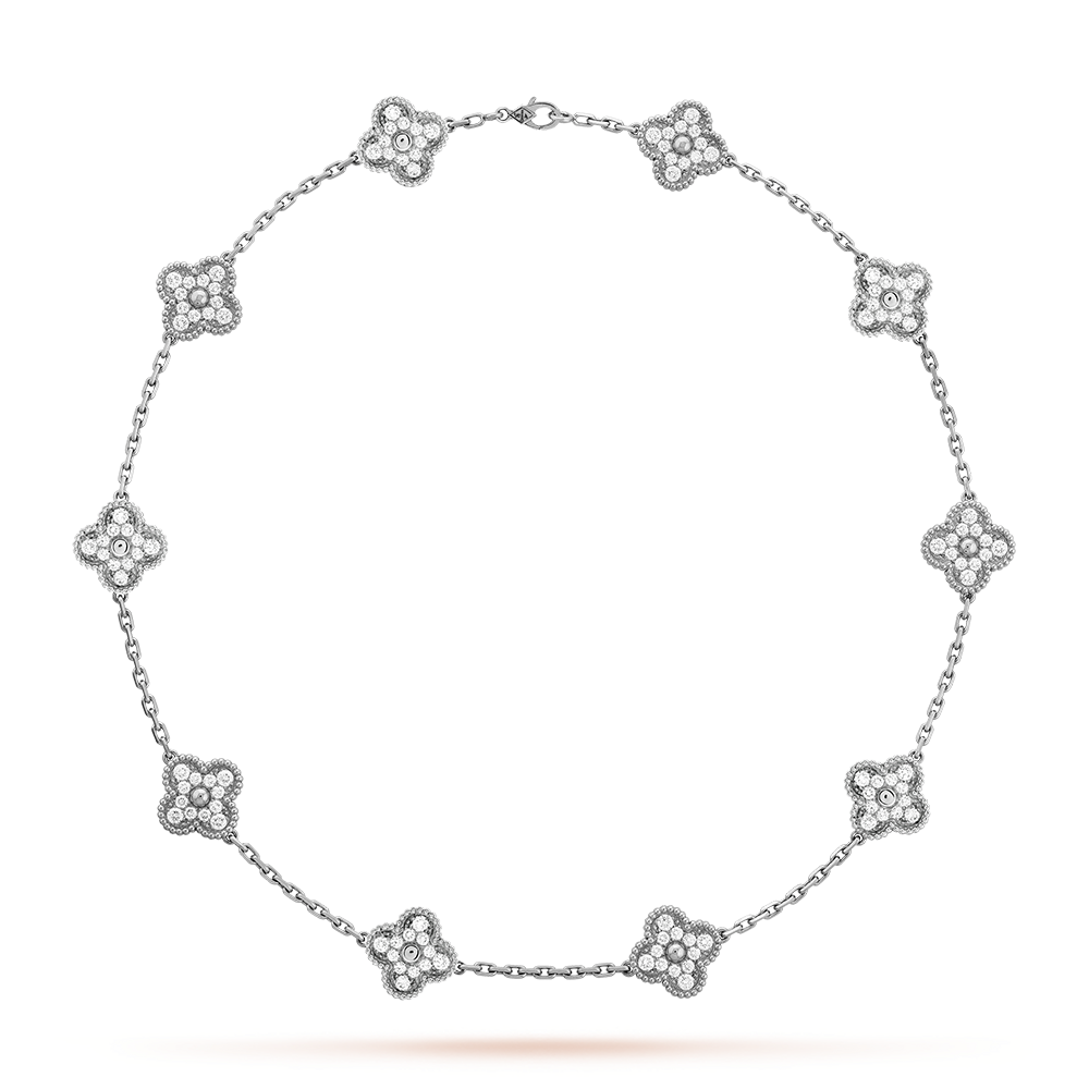 [LUXE NOBLE]CLOVER 10 MOTIFS DIAMOND NECKLACE