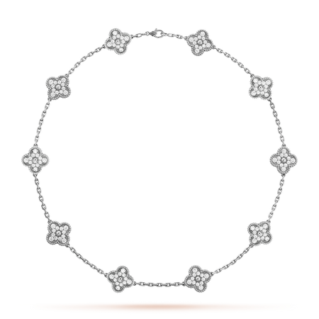 [LUXE NOBLE]CLOVER 10 MOTIFS DIAMOND NECKLACE