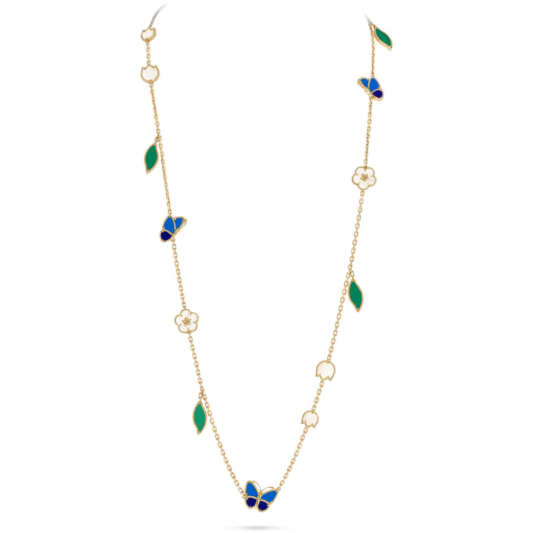 [LUXE NOBLE]LUCKY SPRING BUTTERFLY 15 FLOWER NECKLACE