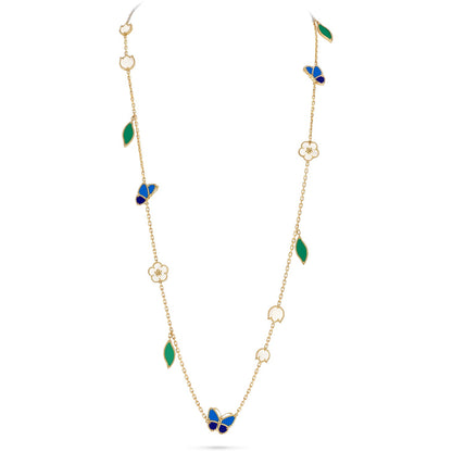 [LUXE NOBLE]LUCKY SPRING BUTTERFLY 15 FLOWER NECKLACE