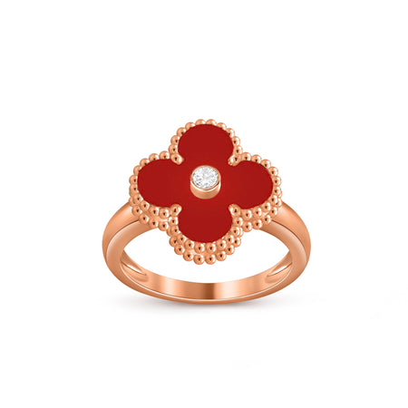 [LUXE NOBLE]CLOVER DIAMOND RING ROSE GOLD COLLECTION