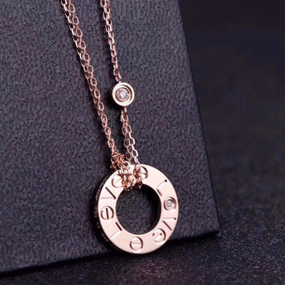[LUXE NOBLE]LOVE NECKLACE 16MM 2 DIAMONDS