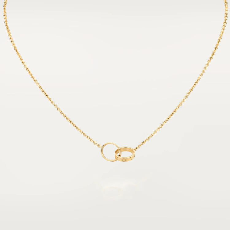 [LUXE NOBLE]LOVE NECKLACE DOUBLE RING GOLD