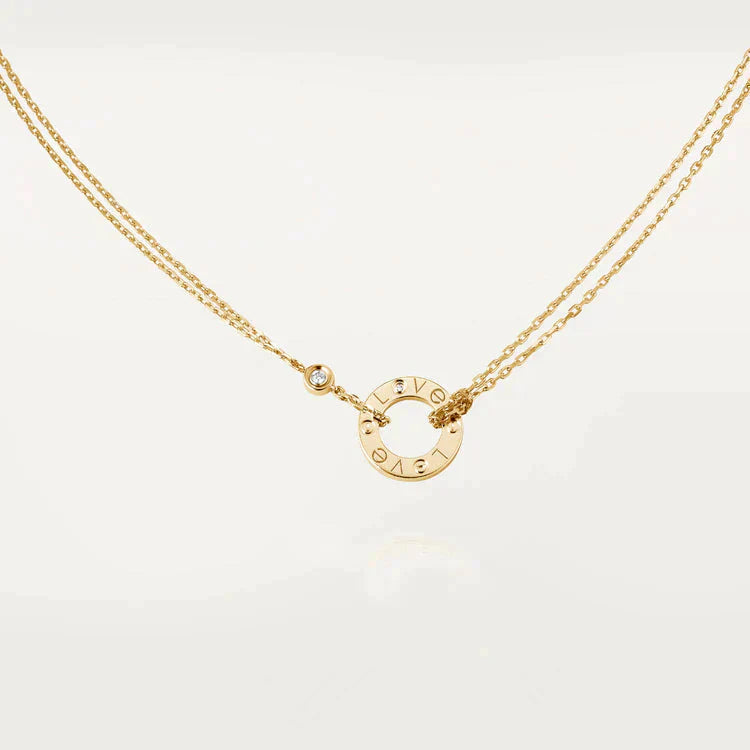 [LUXE NOBLE]LOVE NECKLACE 16MM 2 DIAMONDS
