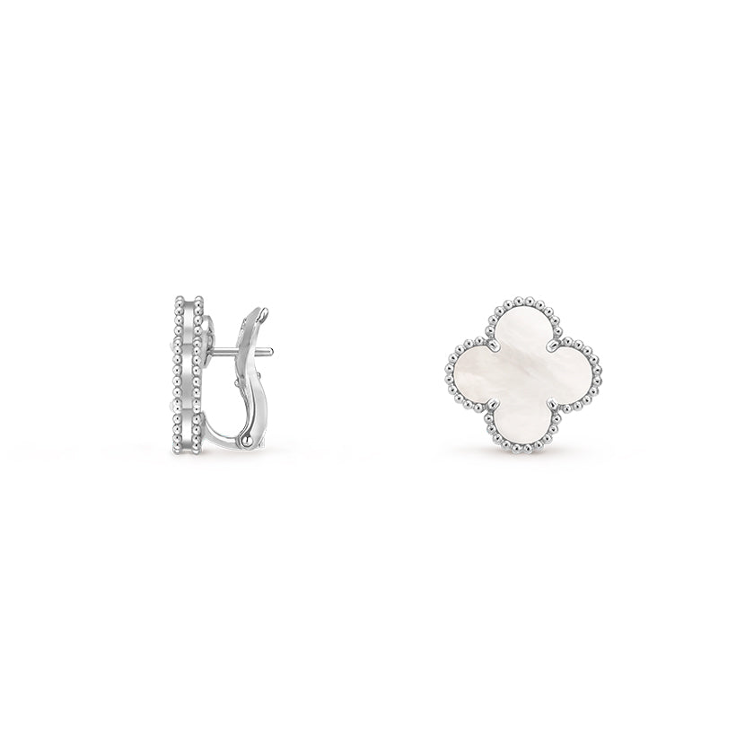 [LUXE NOBLE]CLOVER SILVER 15MM MOP EARRINGS COLLECTION