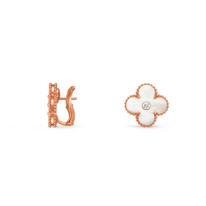 [LUXE NOBLE]CLOVER 15MM MOP DIAMOND EARRINGS COLLECTION