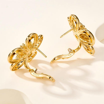 [Luxe JURI] FLOWERLACE EARRING 5 DIAMONDS