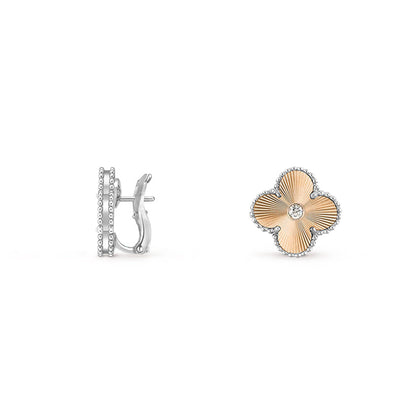 [LUXE NOBLE]CLOVER SILVER 15MM MOP DIAMOND EARRINGS COLLECTION