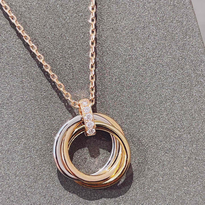 [LUXE NOBLE]TRINITY NECKLACE GOLD  DIAMONDS