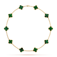 [LUXE NOBLE]CLOVER 10 MOTIFS MALACHITE NECKLACE