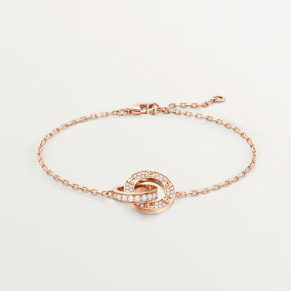 [Luxe Jewelry]LOVE DOUBLE RING FULL DIAMOND BRACELET