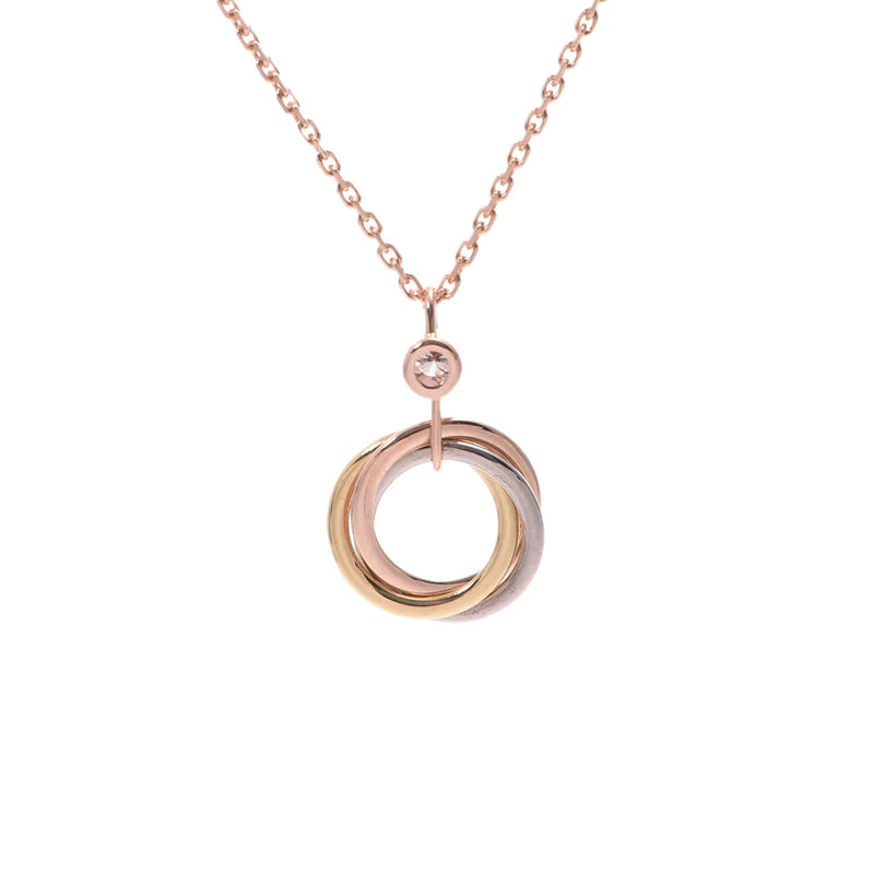 [LUXE NOBLE]TRINITY SILVER GOLD PINK GOLD NECKLACE