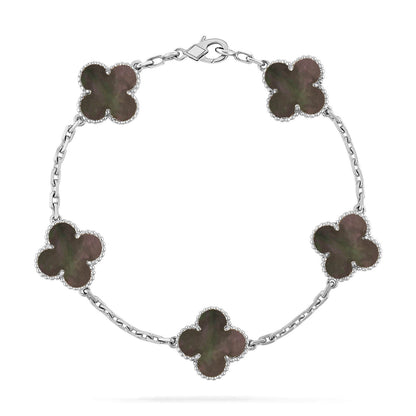 [LUXE NOBLE] CLOVER 5 MOTIF GRAY MOP BRACELET COLLECTION