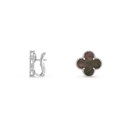 [LUXE NOBLE]CLOVER SILVER 15MM MOP EARRINGS COLLECTION
