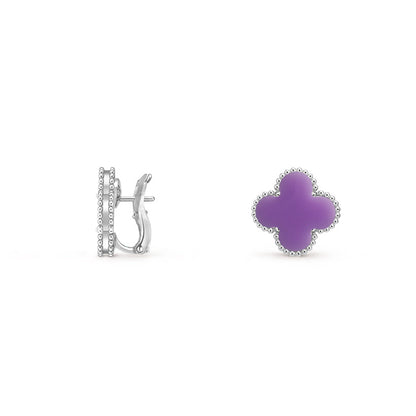 [LUXE NOBLE]CLOVER SILVER 15MM MOP EARRINGS COLLECTION
