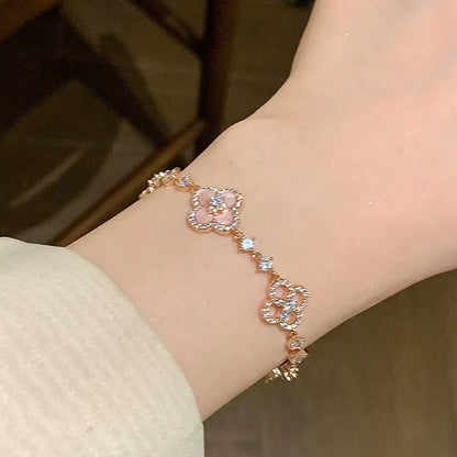 [LUXE NOBLE]CLOVER 5 MOTIF PINK BLUE RED WHITE BRACELET