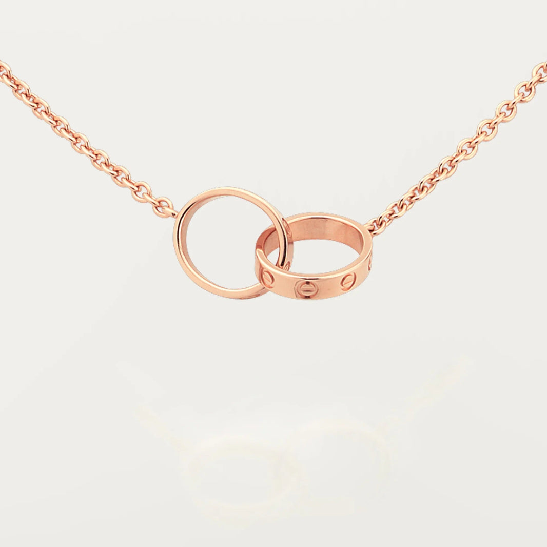 [Luxe Jewelry]LOVE DOUBLE RING NECKLACE