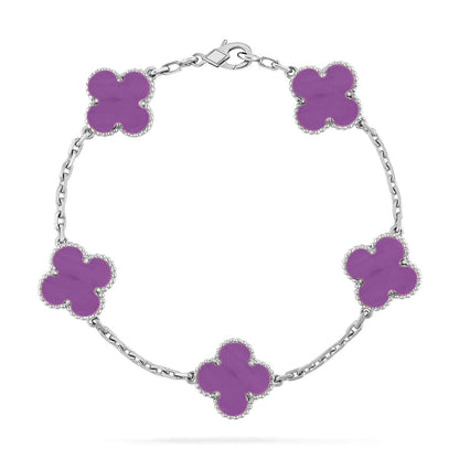 [LUXE NOBLE] CLOVER 5 MOTIF VIOLET BRACELET COLLECTION