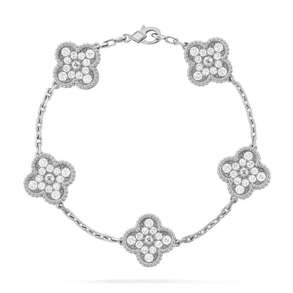 [LUXE NOBLE] CLOVER 5 MOTIF FULL DIAMOND BRACELET COLLECTION