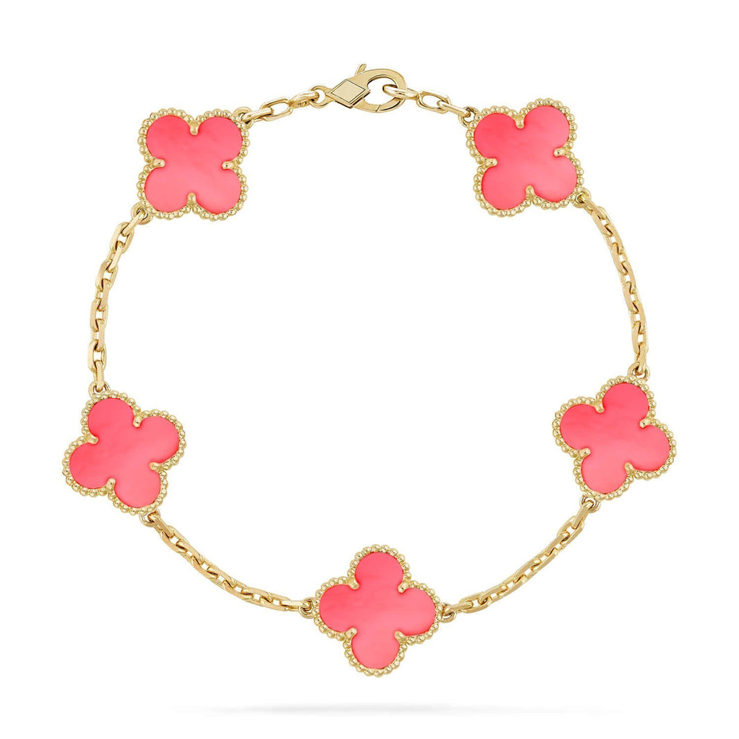 [LUXE NOBLE] CLOVER 5 MOTIFS  PINK MOP BRACELET COLLECTION