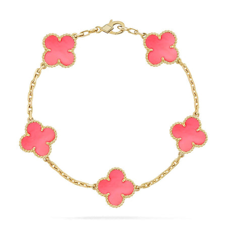 [LUXE NOBLE] CLOVER 5 MOTIFS  PINK MOP BRACELET COLLECTION