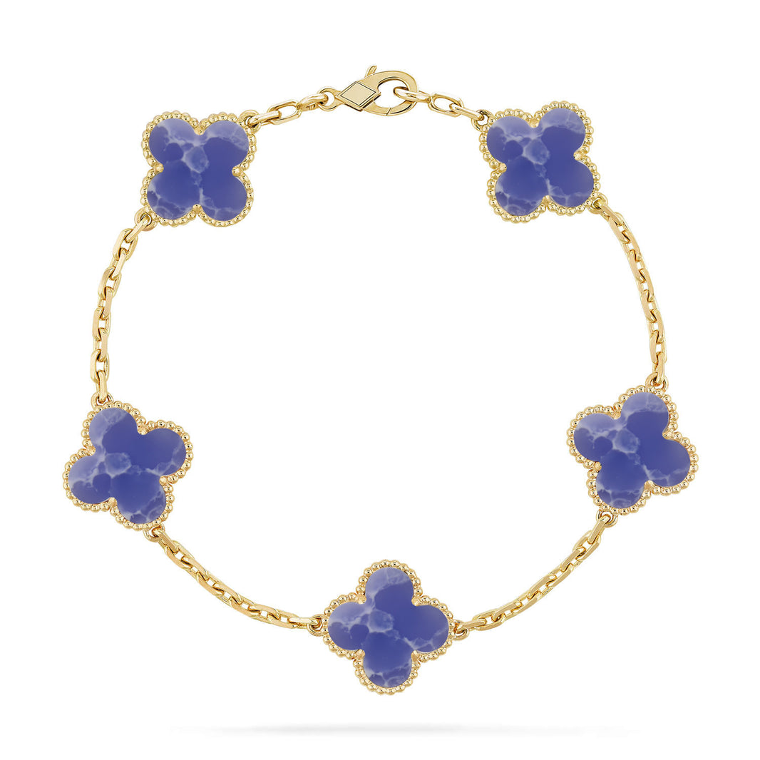 [LUXE NOBLE]CLOVER 5 MOTIF BLUE VEINS BRACELET COLLECTION