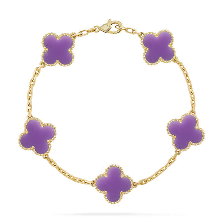 [LUXE NOBLE]CLOVER 5 MOTIF LIGHT PURPLE BRACELET COLLECTION