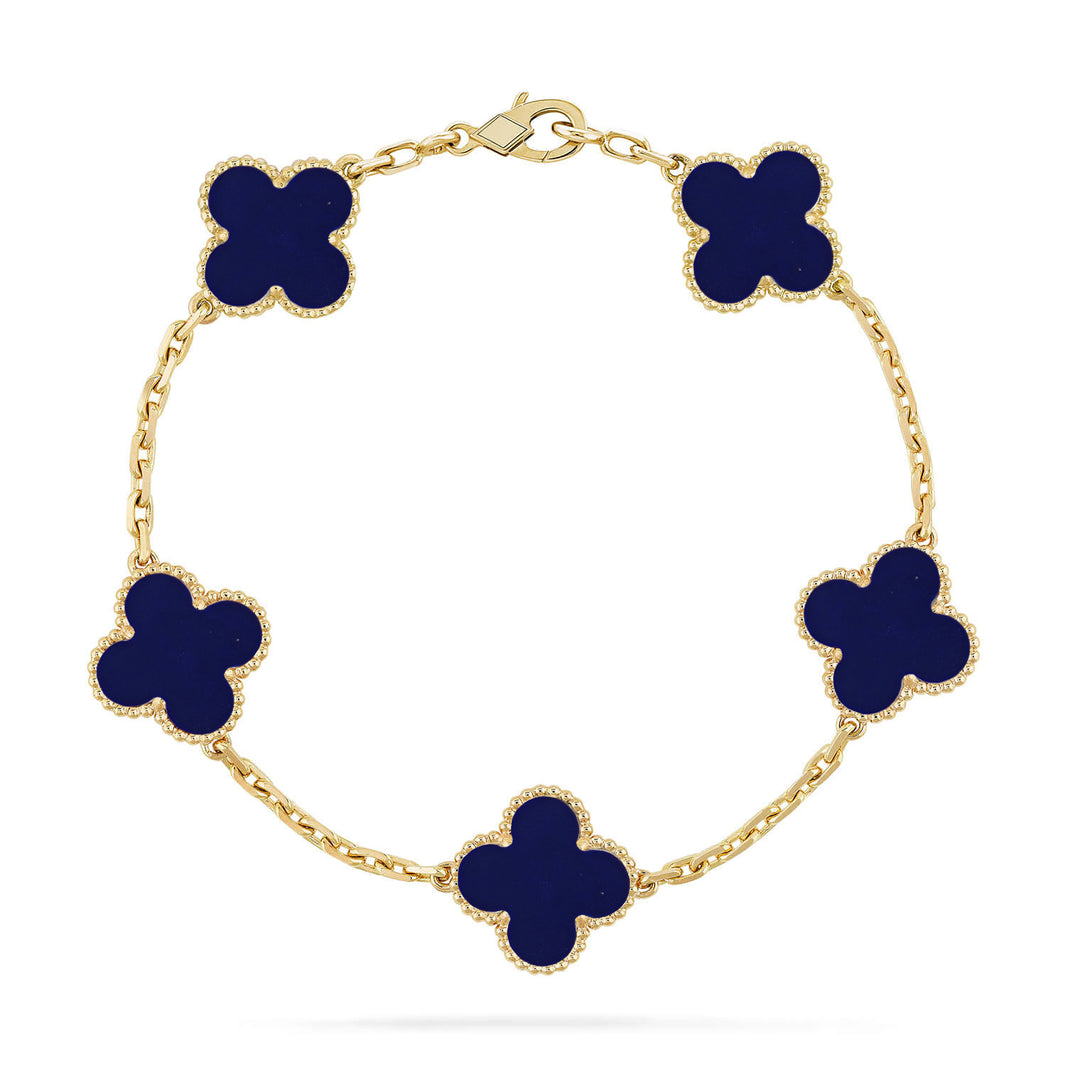 [LUXE NOBLE]CLOVER 5 MOTIF LAPIS LAZULI BRACELET COLLECTION