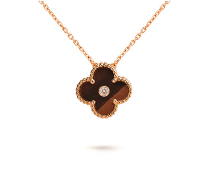 [LUXE NOBLE]CLOVER 15MM DIAMOND SINGLE FLOWER NECKLACE COLLECTION
