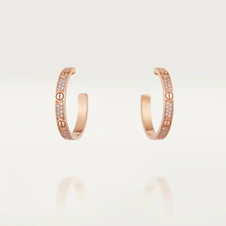 [Luxe Jewelry]LOVE EARRINGS 3.6MM DIAMOND PAVED
