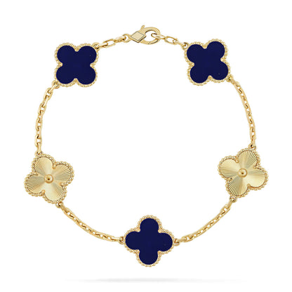 [LUXE NOBLE]CLOVER 5 MOTIF LAPIS LAZULI BRACELET COLLECTION