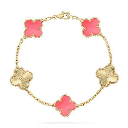 [LUXE NOBLE] CLOVER 5 MOTIFS  PINK MOP BRACELET COLLECTION