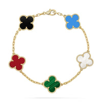 [LUXE NOBLE]CLOVER 5 MOTIFS MULTICOLOR BRACELET