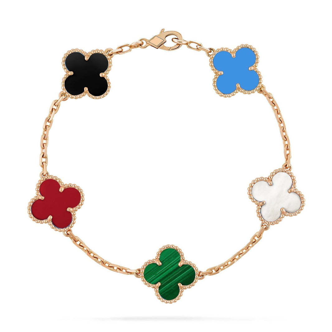 [LUXE NOBLE]CLOVER 5 MOTIFS MULTICOLOR BRACELET