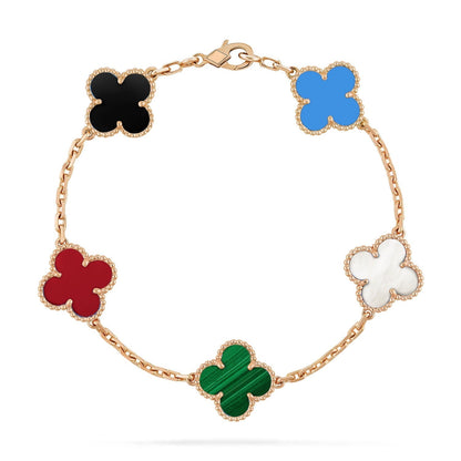 [LUXE NOBLE]CLOVER 5 MOTIFS MULTICOLOR BRACELET
