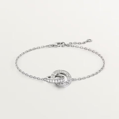 [Luxe Jewelry]LOVE DOUBLE RING FULL DIAMOND BRACELET