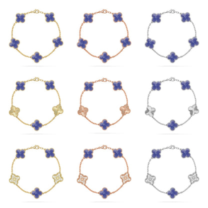 [LUXE NOBLE]CLOVER 5 MOTIF BLUE VEINS BRACELET COLLECTION