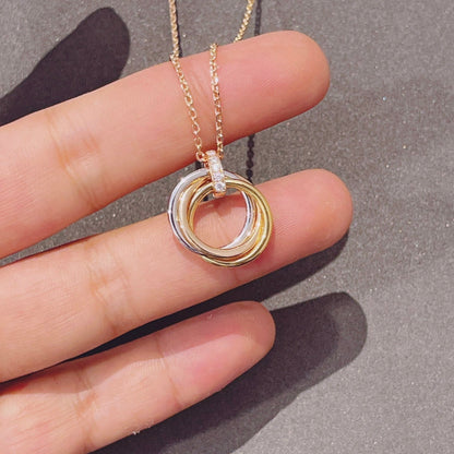 [LUXE NOBLE]TRINITY NECKLACE GOLD  DIAMONDS