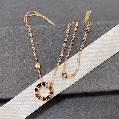 [LUXE NOBLE]LOVE NECKLACE 16MM 2 DIAMONDS