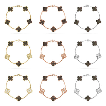 [LUXE NOBLE] CLOVER 5 MOTIF GRAY MOP BRACELET COLLECTION
