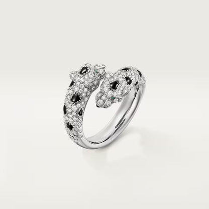 [Luxe Jewelry]PANTHERE DOUBLE HEADED FULL DIAMOND  RING