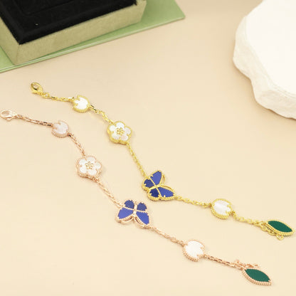 [LUXE NOBLE]LUCKY SPRING BUTTERFLY 5 MOTIF BRACELET