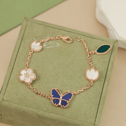 [LUXE NOBLE]LUCKY SPRING BUTTERFLY 5 MOTIF BRACELET